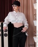  White Metropolitan Pocket Crop ÁO TRẮNG SƠMI TAY DÀI A2762 