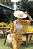  NÓN CÓI VÀNG NƠ KEM Straw Ribbon Hat  P293 