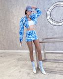  TIME BLUE SKIRT VÁY XANH LOANG S709V1 