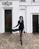  FEATHER BLACK DRESS ĐẦM ĐEN D7972 