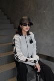  ÁO KHOÁC BỐ TRẮNG BI TAY DÀI TIM ĐEN  S733A4 