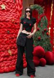  HEART PUNCTUATION TEE ÁO ĐEN THUN  TN + 6TIM ĐỎ.   A93833 