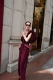  Burgundy Velvet Curve Jumpsuit JUM DÀI ĐỎ NHUNG +BELT ĐỎ  J231 