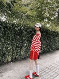  Red Silver Line Shorts Quần Lửng Đỏ Viền Bạc Ánh Kim Q11111 