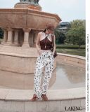  QUẦN TRẮNG JEAN DÀI LOANG NÂU Milk Splash Stretch Denim –  Q9515 