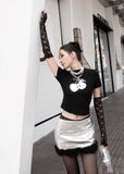  GĂNG TAY REN ĐEN HỞ NGÓN P1441 