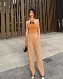  QUẦN NÂU DÀI XẾP LY Q18711 