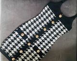  ĐẦM HOUNDSTOOTH ĐEN TRẮNG BM D8163 