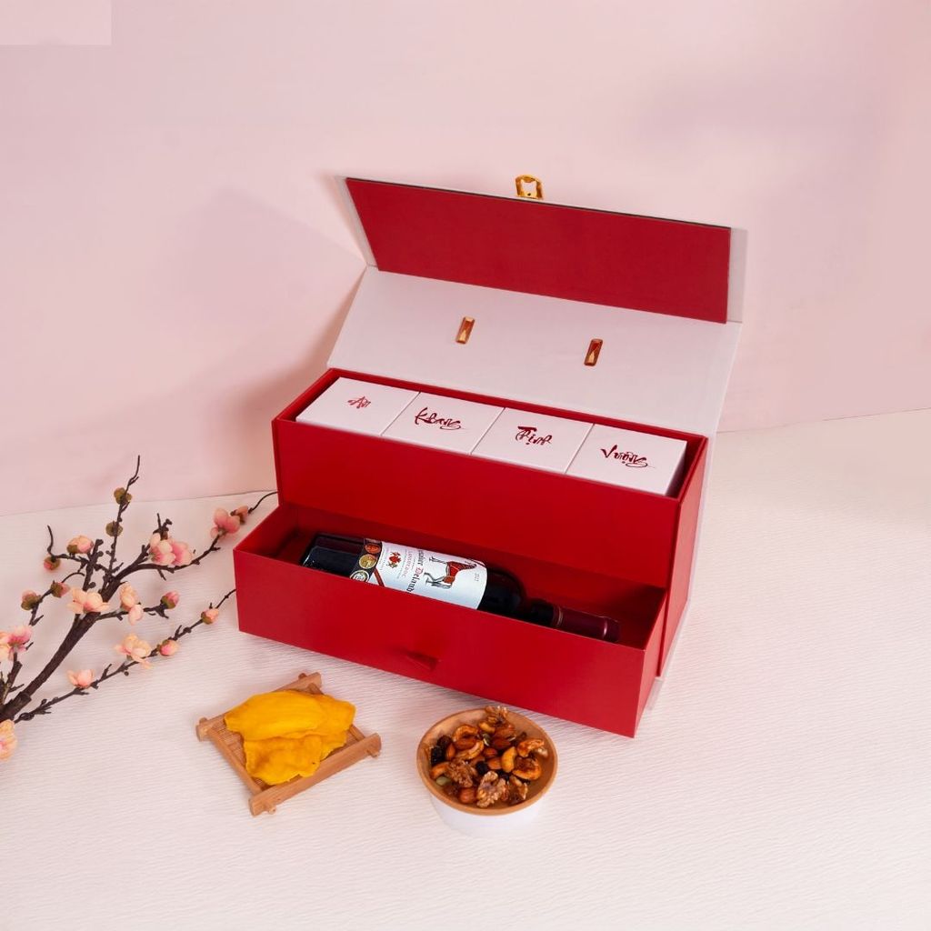 Hộp Quà Tết Vượng Phát 4 – Set quà Tết cao cấp trên 1 triệu tinh gọn và sang trọng
