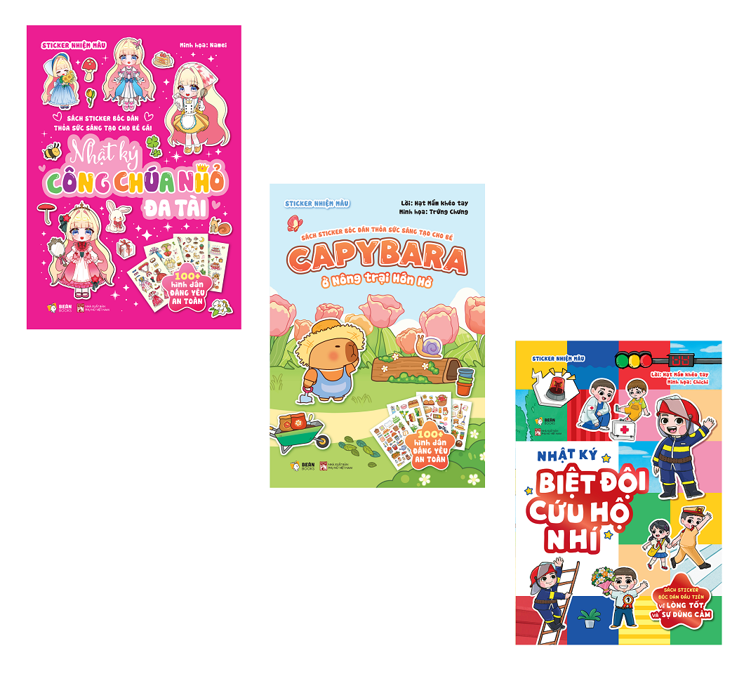 Sách Thiếu Nhi - Bộ 3 Cuốn Sách Sticker Bóc Dán 