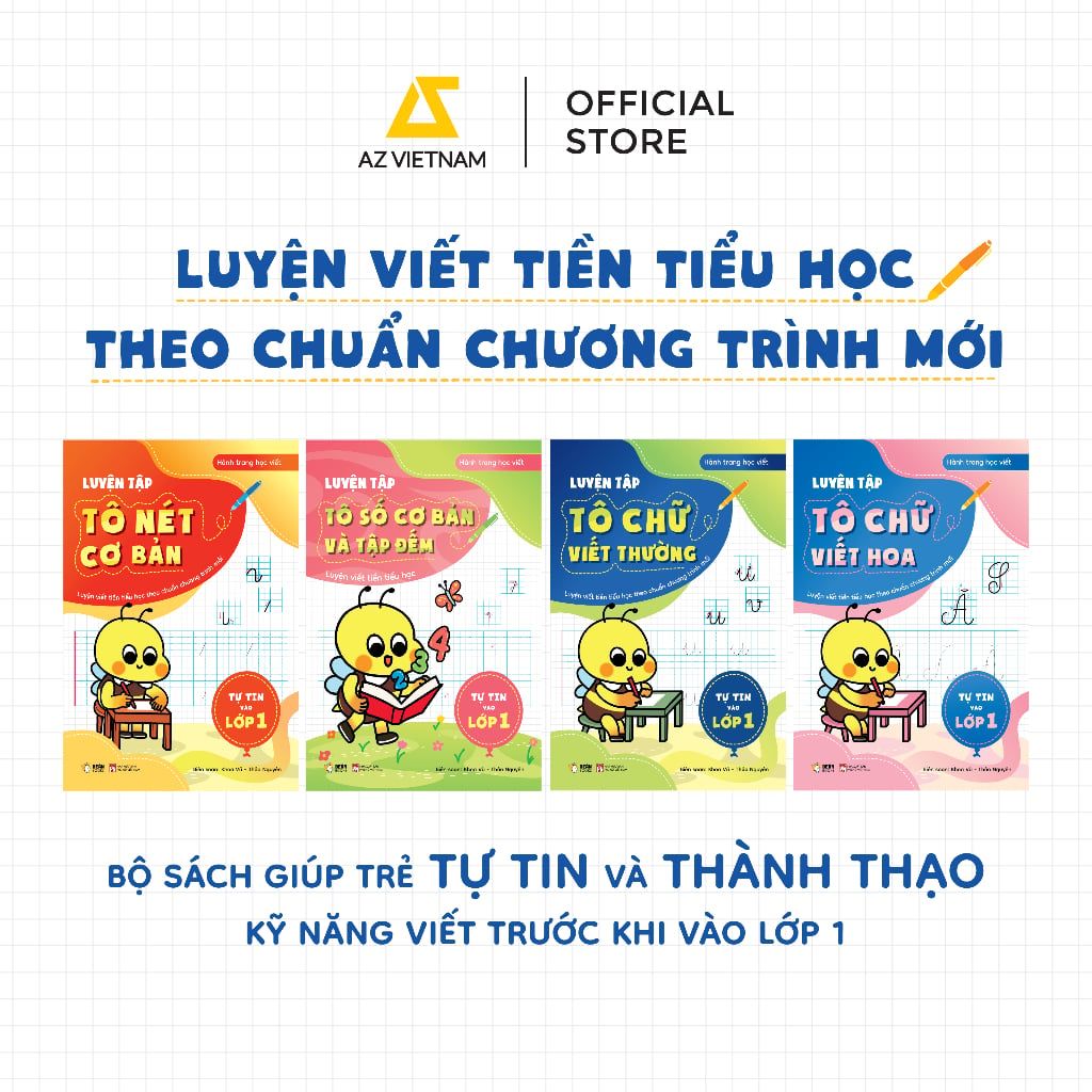  Sách luyện viết tập tô - Bộ 4 quyển tập tô chữ cho bé mẫu giáo 