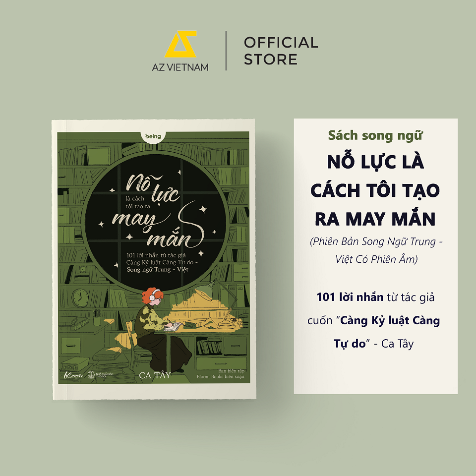  Sách - Nỗ Lực Là Cách Tôi Tạo Ra May Mắn (Song Ngữ Trung - Việt) 