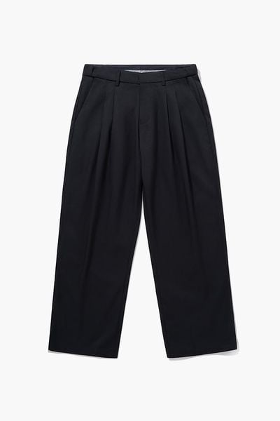 QUẦN TÂY NAM ỐNG RỘNG DOUBLE PLEATED 2.0 - Đen
