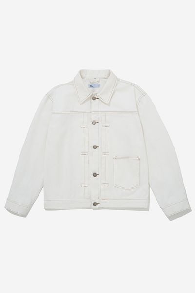 ÁO KHOÁC JEAN CROP BASIC - Trắng