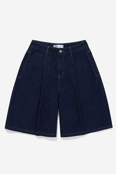 QUẦN SHORT JEAN ỐNG CONG BASIC - Indigo