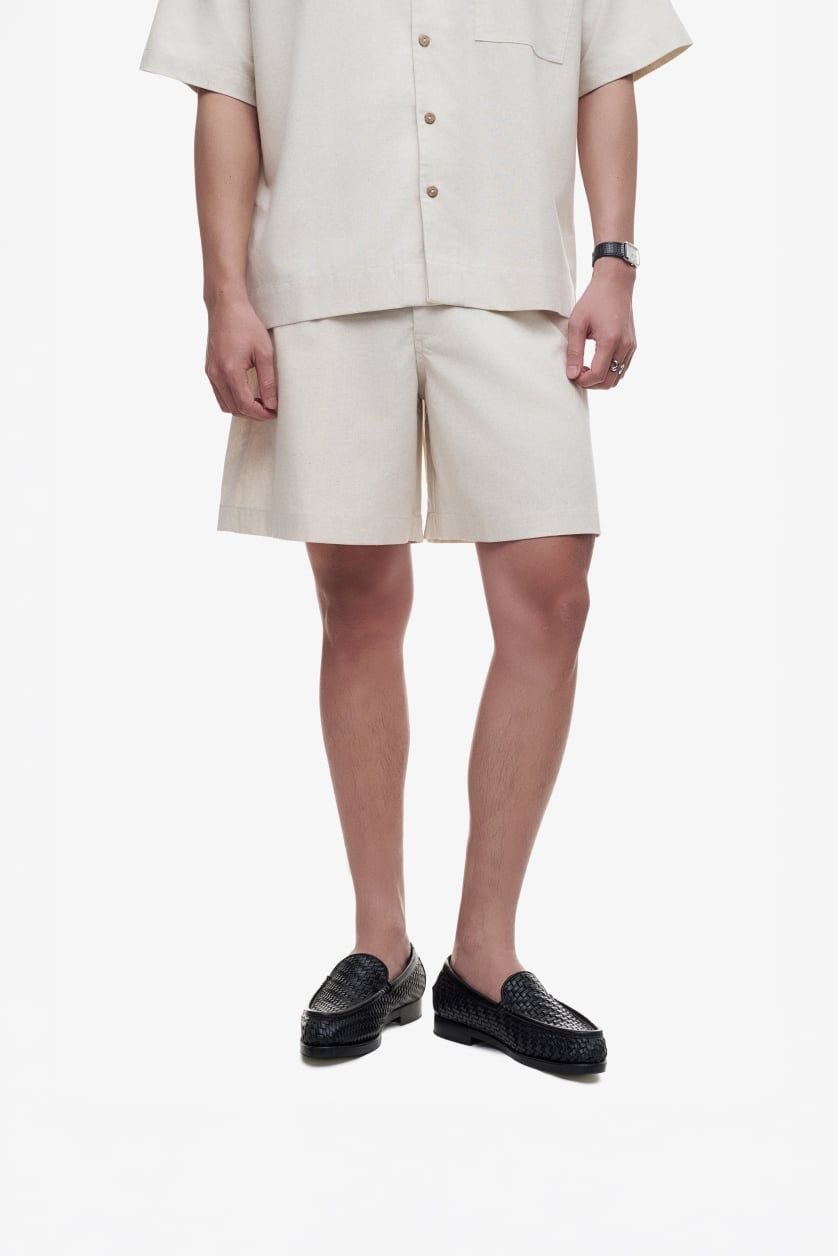 QUẦN SHORT NAM LINEN BASIC - Tan