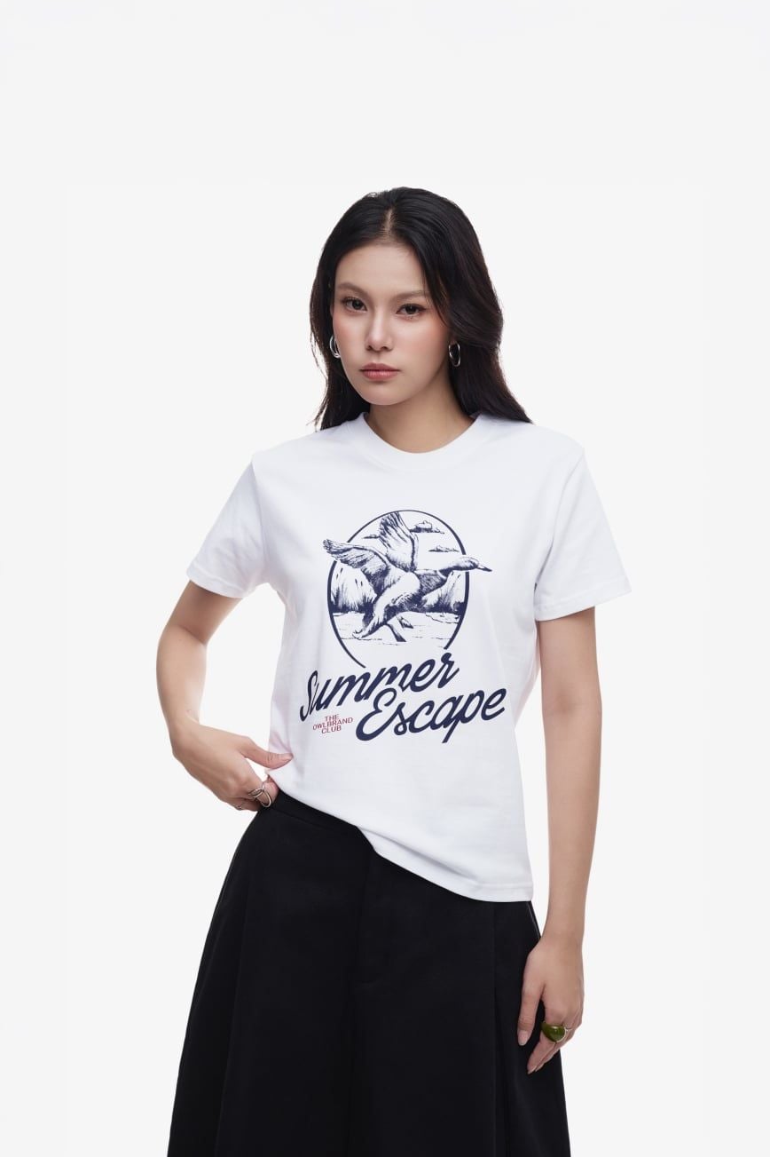 ÁO THUN NỮ DUCK ESCAPE - Trắng