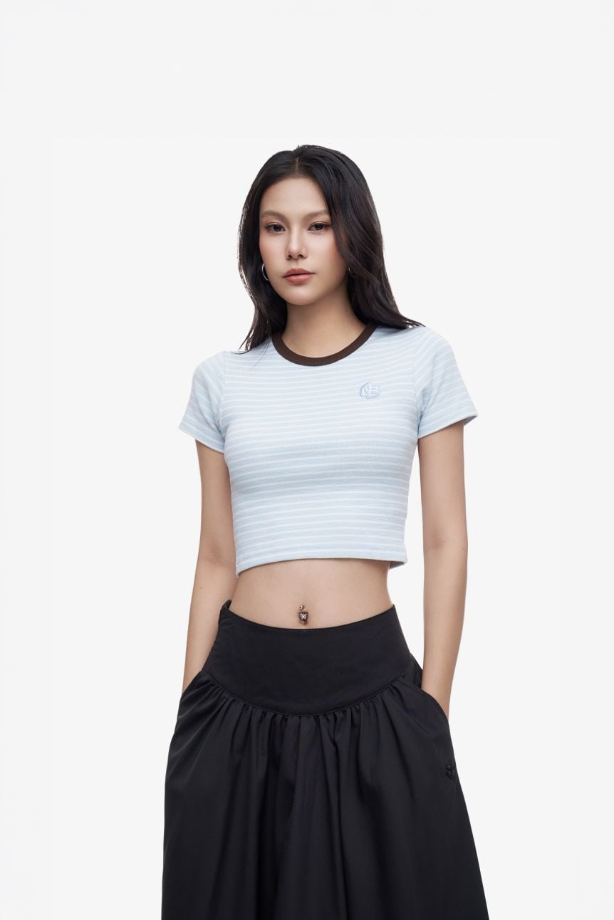 ÁO THUN NỮ BABYTEE STRIPED - Xanh dương