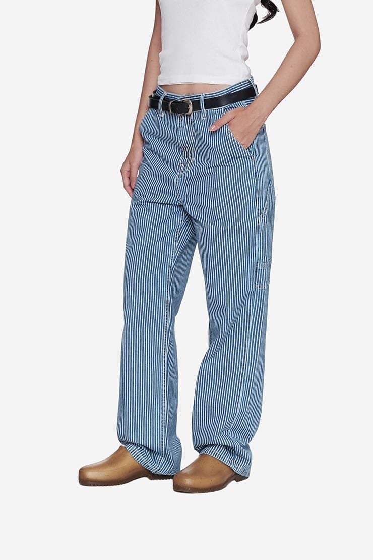 QUẦN DENIM NỮ ỐNG ĐỨNG CARPENTER - Xanh đậm