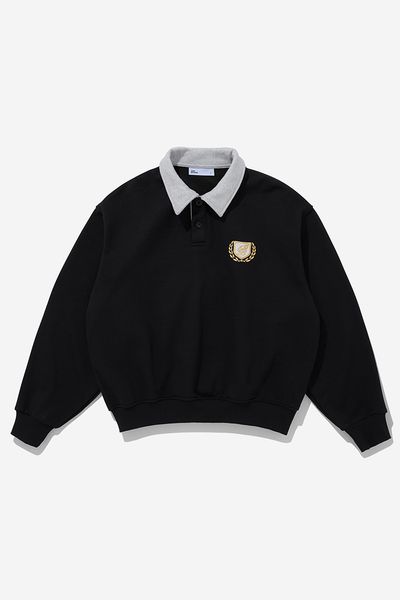 ÁO SWEATER POLO BOXY LEAGUE 2.0 - Đen