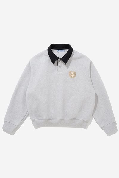 ÁO SWEATER POLO BOXY LEAGUE 2.0 - Xám