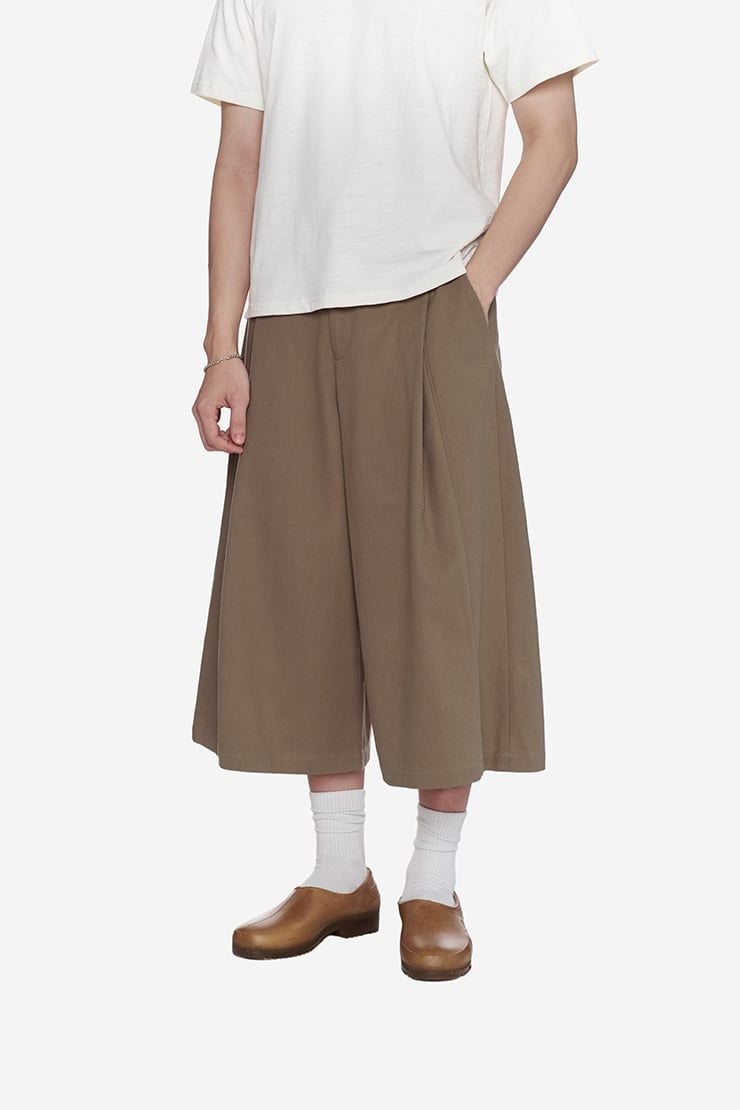 QUẦN LỬNG ỐNG RỘNG KAKI CULOTTES - Tan