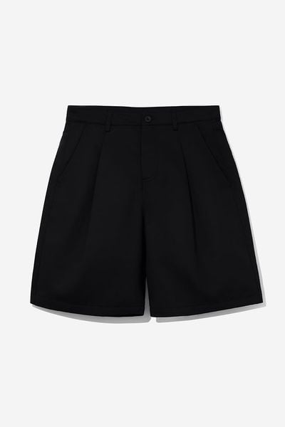 QUẦN SHORT KAKI NAM PLEATED 2.0 - Đen