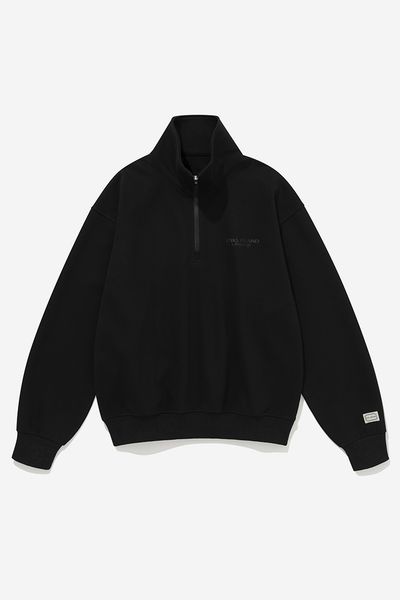 ÁO SWEATER HALF-ZIP REGULAR S-LINE - Đen