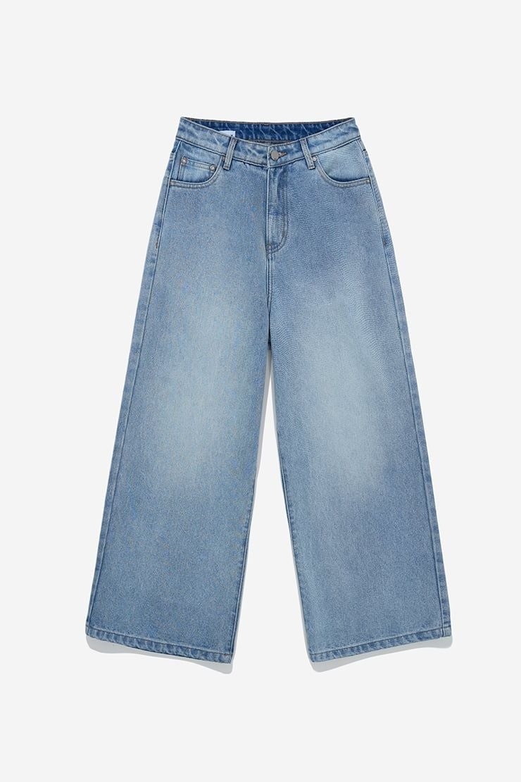 QUẦN DENIM NỮ ỐNG RỘNG BASIC