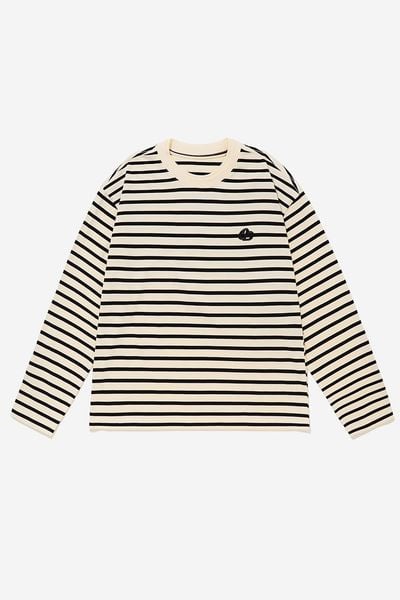 ÁO THUN REGULAR STRIPED LONGSLEEVE - Sọc kem