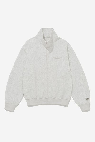 ÁO SWEATER HALF-ZIP REGULAR S-LINE - Xám