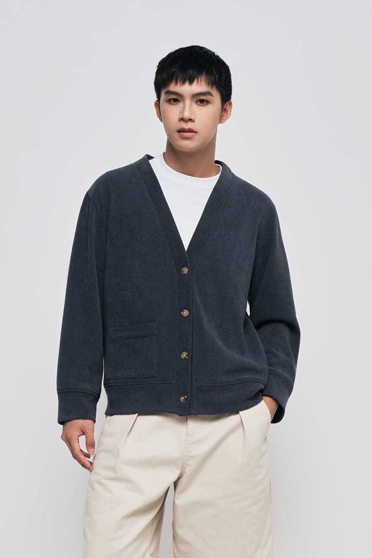 ÁO KHOÁC REGULAR CARDIGAN BASIC - Navy