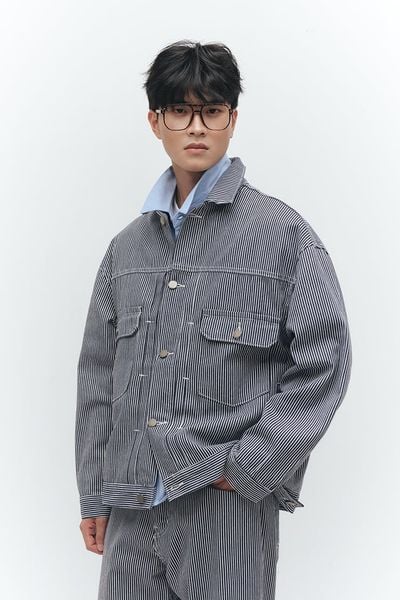 ÁO KHOÁC JEAN REGULAR STRIPED