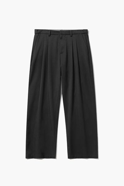 QUẦN TÂY NAM ỐNG RỘNG DOUBLE PLEATED 2.0 - Xám