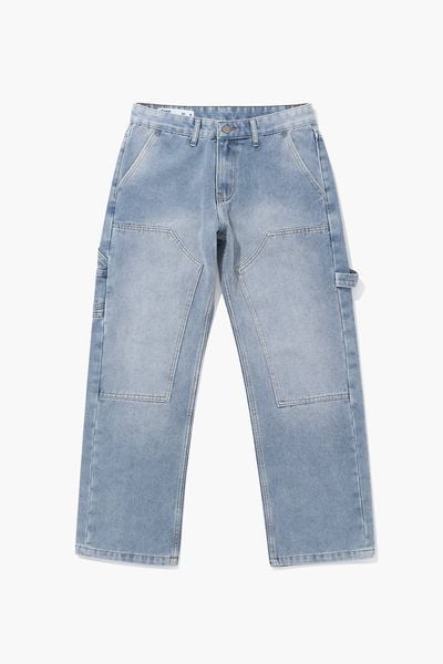 QUẦN JEAN NAM ỐNG ĐỨNG DOUBLE KNEE - Xanh