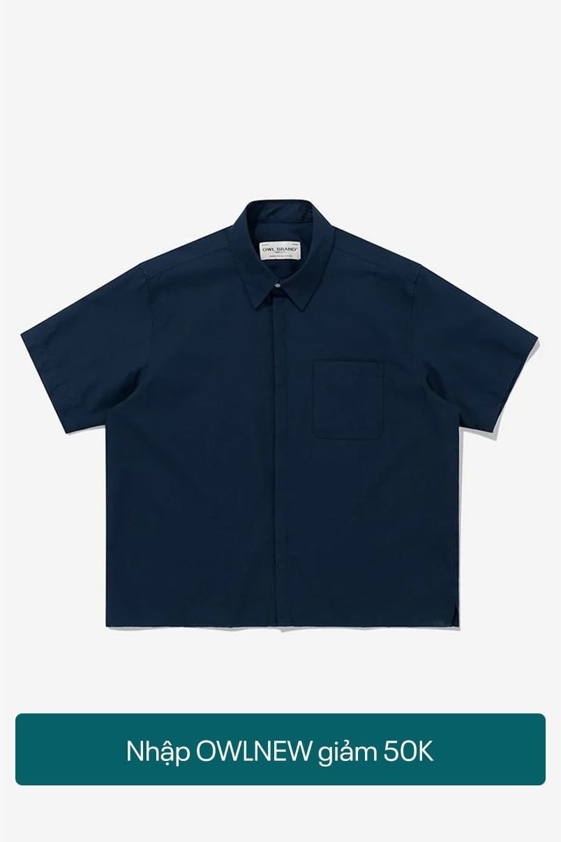 ÁO SƠ MI BOXY OXFORD - Navy