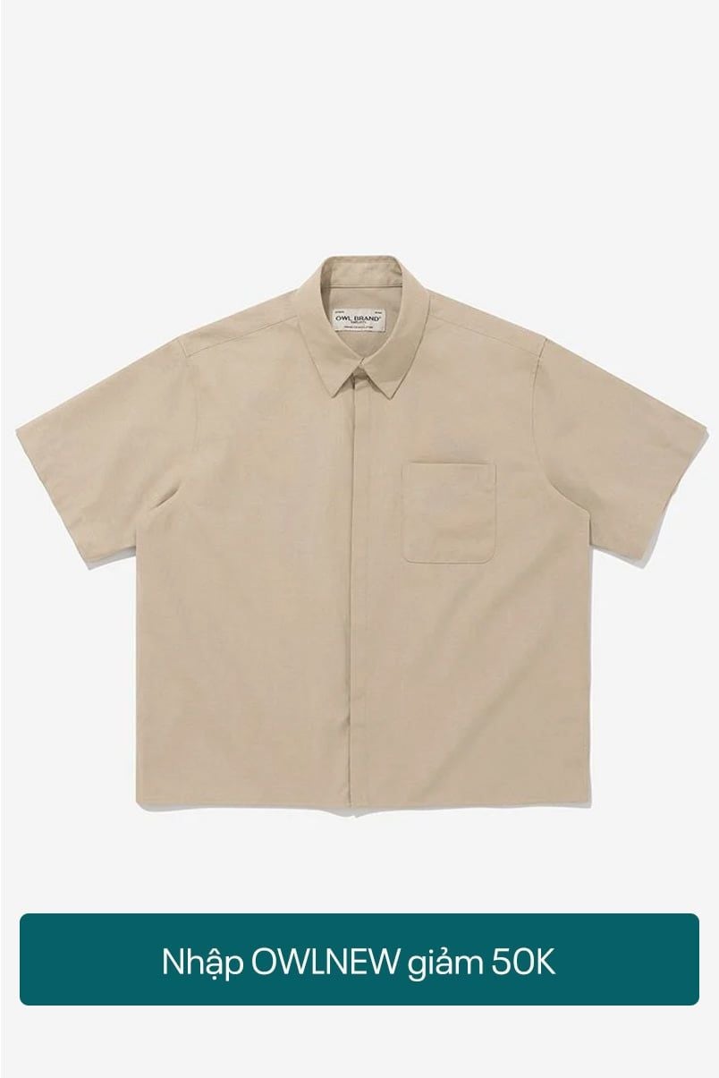 ÁO SƠ MI BOXY OXFORD - Tan