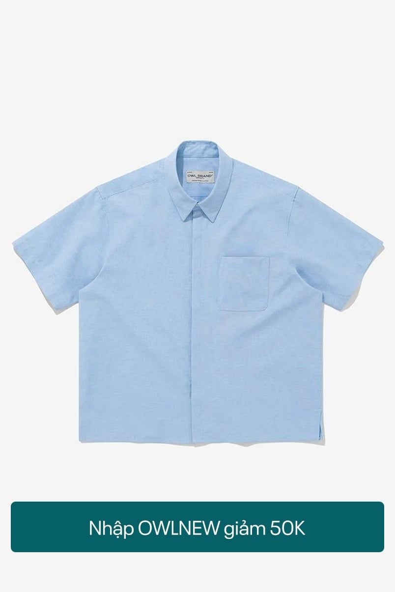 ÁO SƠ MI BOXY OXFORD - Babyblue