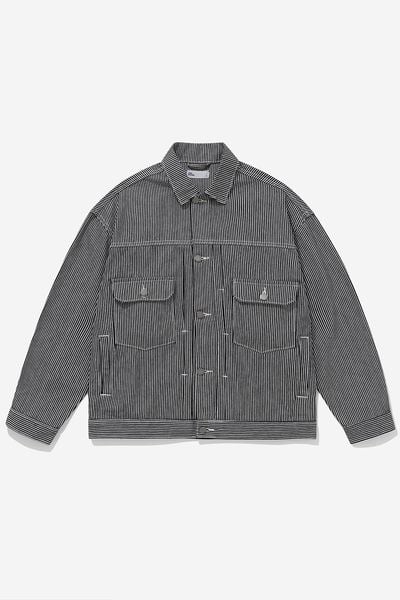 ÁO KHOÁC JEAN REGULAR STRIPED - Sọc đen