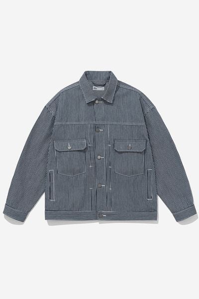ÁO KHOÁC JEAN REGULAR STRIPED - Sọc xanh