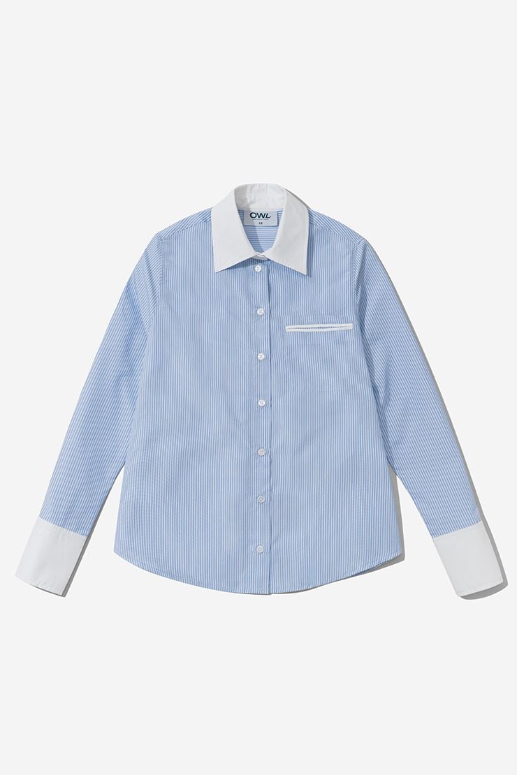ÁO SƠ MI NỮ CROP STRIPED POPLIN