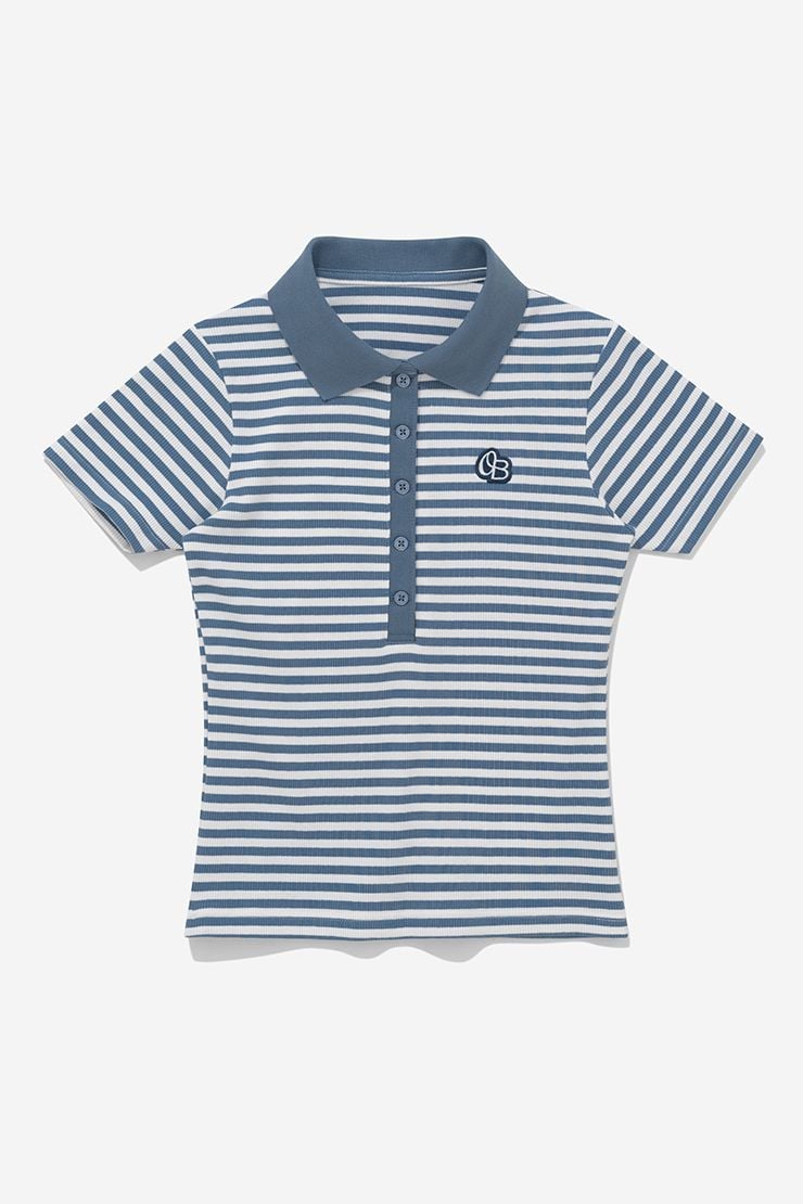 ÁO POLO NỮ STRIPED RIBBER