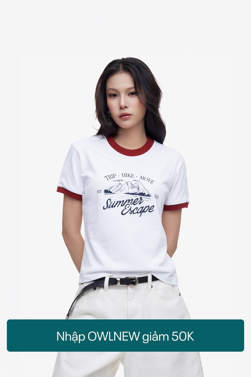 ÁO THUN NỮ RINGER SUMMER ESCAPE - Đỏ