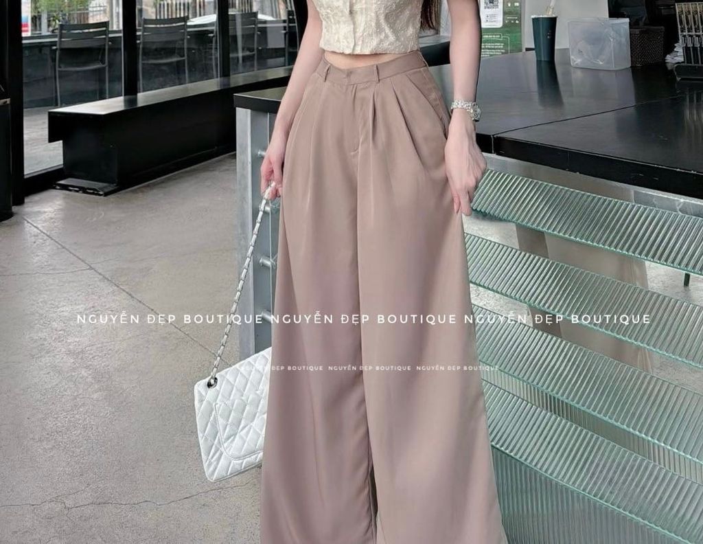 Quần suông kèm dây lưng