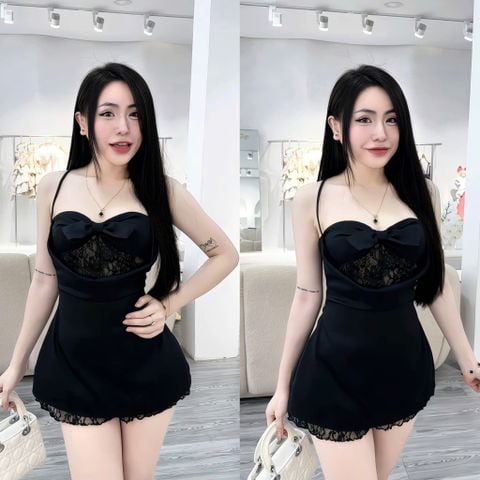 Jum hai dây đính nơ dáng xòe nhẹ (U33)
