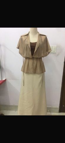 Set 3 món áo thun phối áo voan và chân váy dáng dài (S28)