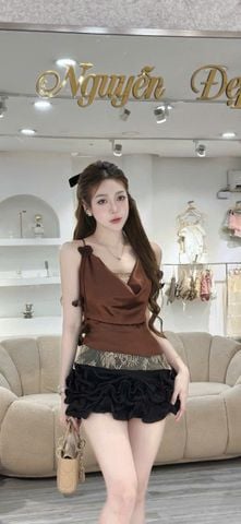 Áo 2 Dây Lụa Phối Kim Sa (S16)