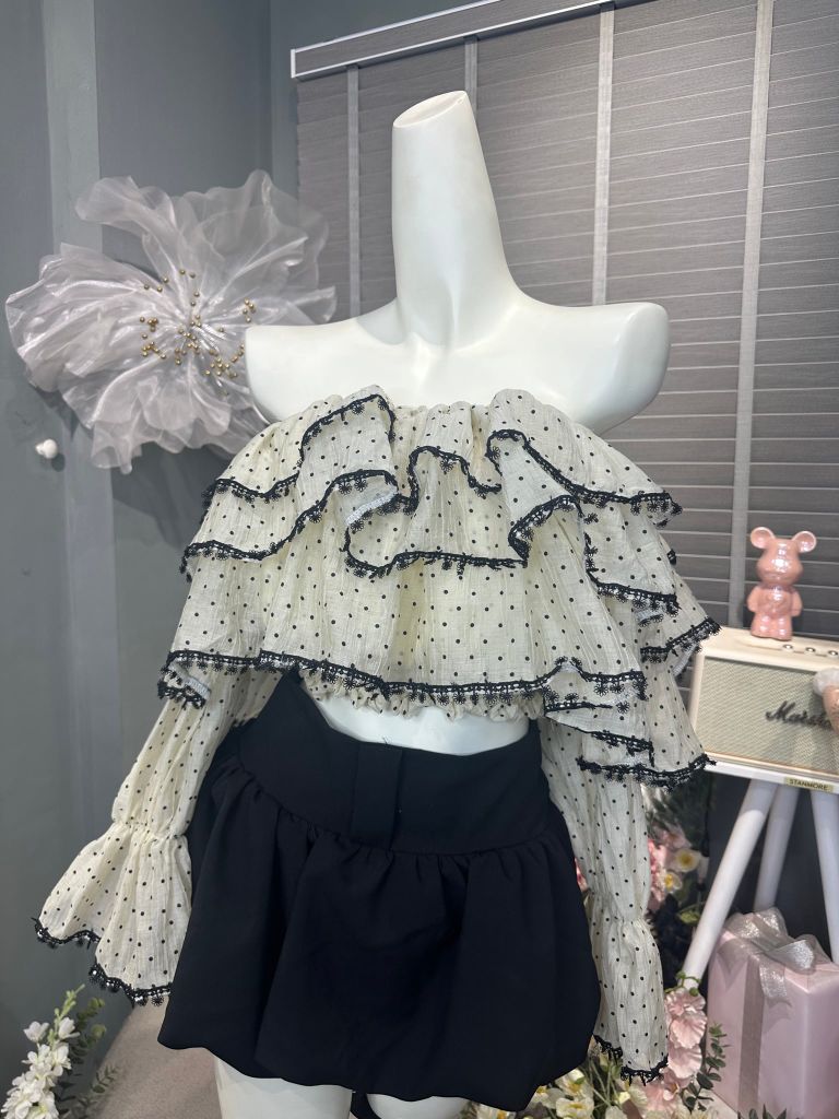 Set Áo bẹt vai 3 tầng (c16)