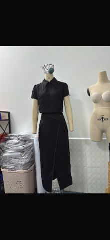 Set áo cổ sơ mi phối chân váy dài (U31)