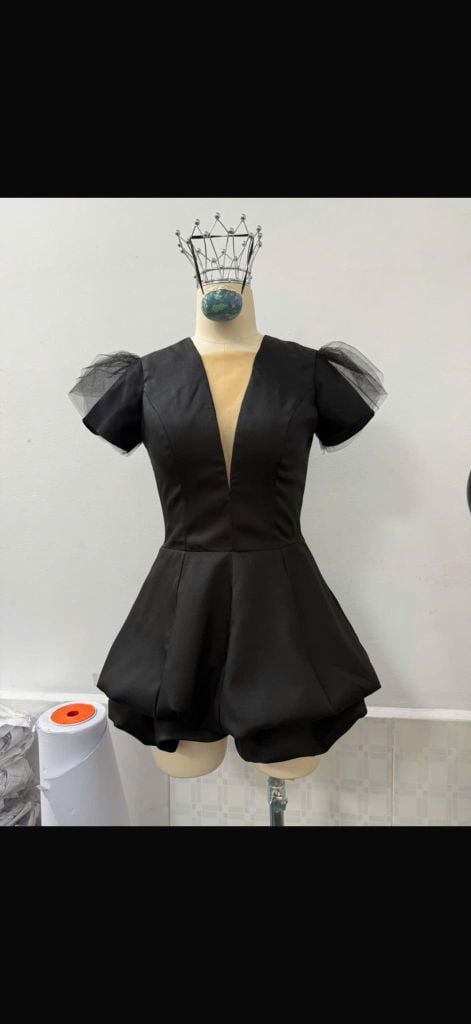 Jum cổ V sâu tay phồng nhẹ dáng short bí (U49)